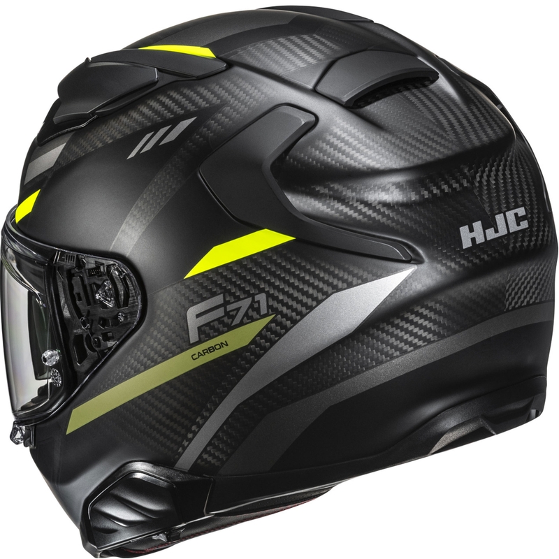 Integruotas motociklininko šalmas HJC F71 CARBON Esira MC3HSF juoda-fluo geltona
