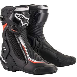 Alpinestars SMX Plus 2 juodai-baltai-fluo raudoni motociklininko batai