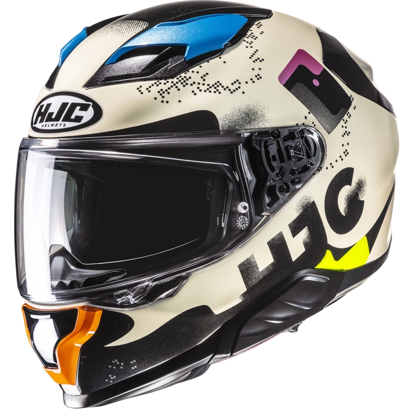 Integruotas motociklininko šalmas HJC F71 Faco MC28 multicolor