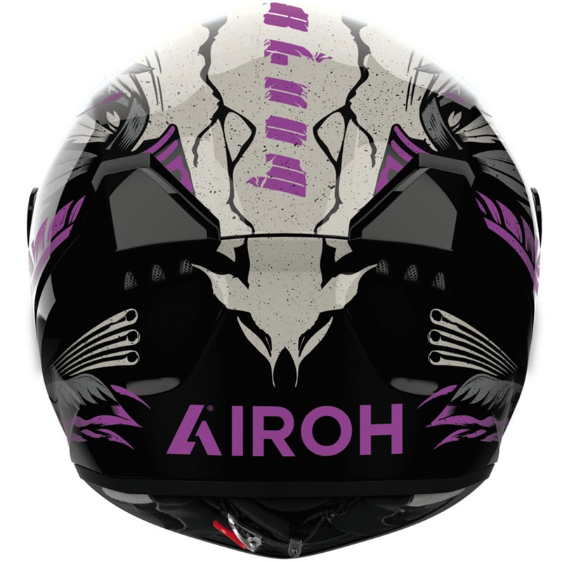 Integruotas motociklininko šalmas "Airoh CONNOR Bloom" blizgus juodai pilkai violetinis