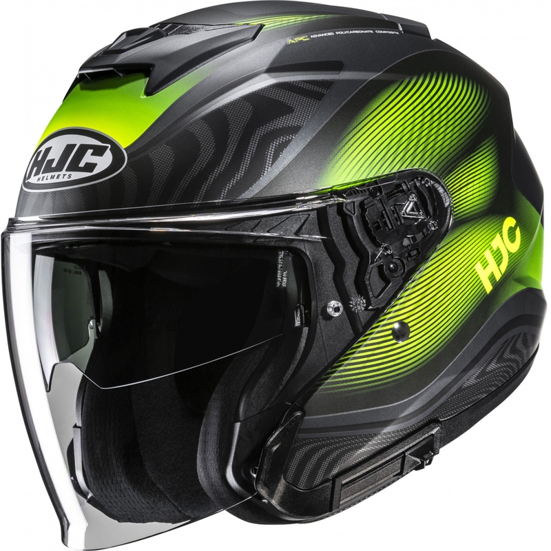 Atviras motociklininko šalmas HJC i31 Depe MC3HSF juoda-fluo geltona