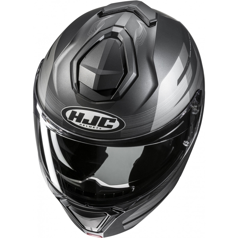 HJC i91 Dusk MC5SF apverčiamas motociklininko šalmas juodai pilkas
