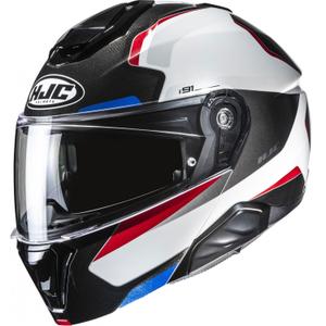 HJC i91 Felio MC21 juodai-baltai-raudonai-mėlynas atlenkiamas motociklininko šalmas