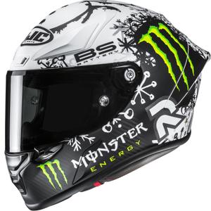 Integruotas motociklininko šalmas HJC RPHA 1 V2 CARBON Snow Diablo MC10SF juodai baltas