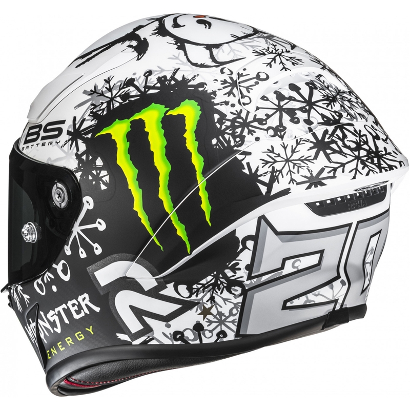 Integruotas motociklininko šalmas HJC RPHA 1 V2 CARBON Snow Diablo MC10SF juodai baltas