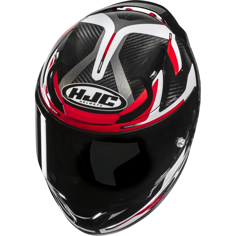 Integruotas motociklininko šalmas HJC RPHA 12 CARBON Xentra MC1 juoda-balta-raudona