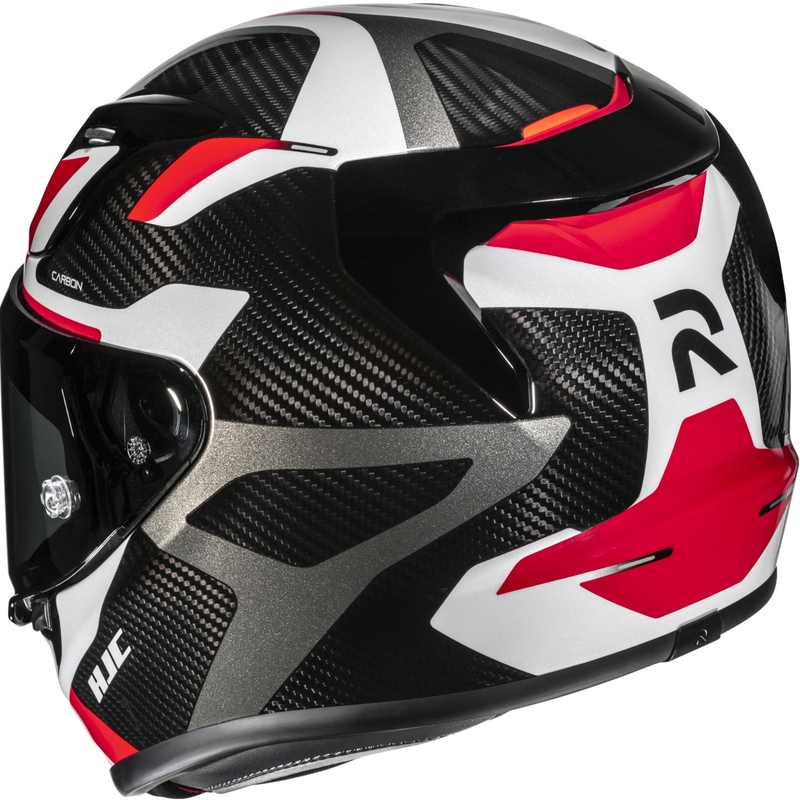 Integruotas motociklininko šalmas HJC RPHA 12 CARBON Xentra MC1 juoda-balta-raudona