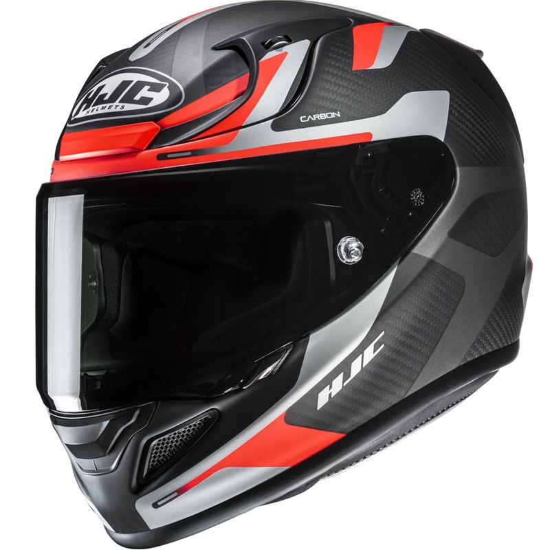 Integruotas motociklininko šalmas HJC RPHA 12 CARBON Xentra MC6HSF juodai pilkai raudonas