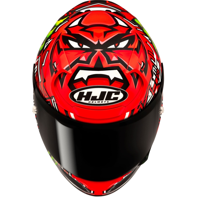 Integruotas motociklininko šalmas HJC RPHA 12 Quartararo Replica II MC1 raudonai juodas