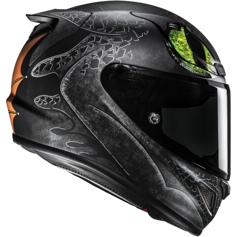 Uždaras motociklo šalmas HJC RPHA 12 Toothless II Universal MC4SF juodas