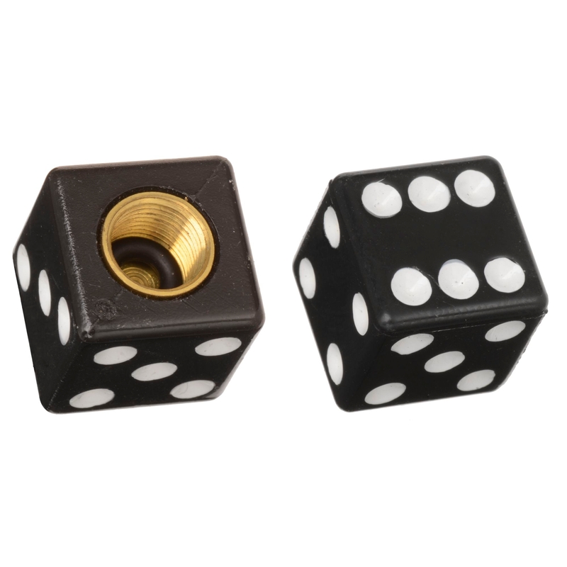 "Oxford Lucky Dice" juodi vožtuvų dangteliai
