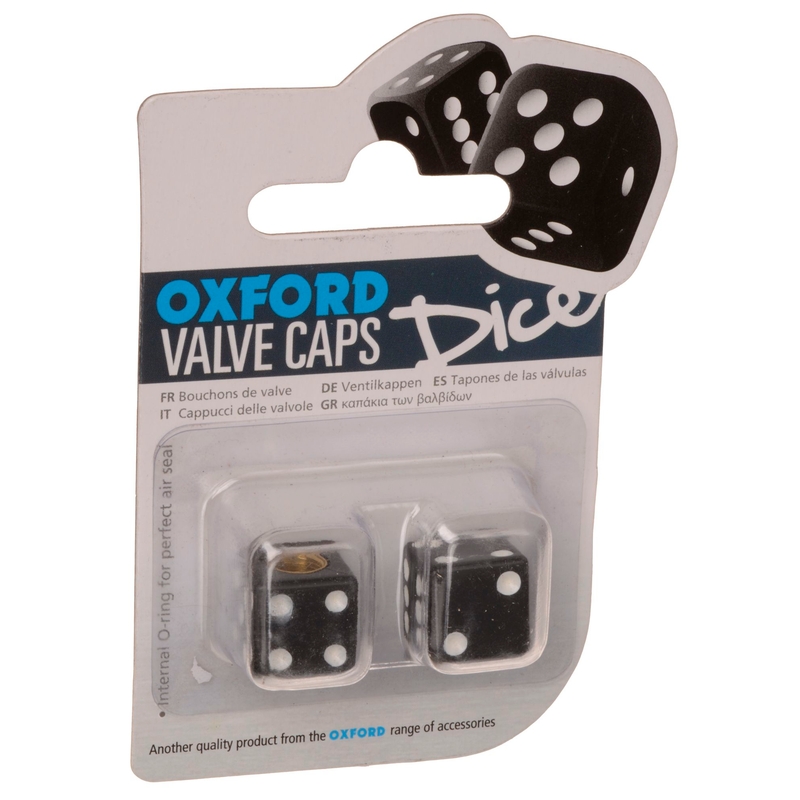 "Oxford Lucky Dice" juodi vožtuvų dangteliai