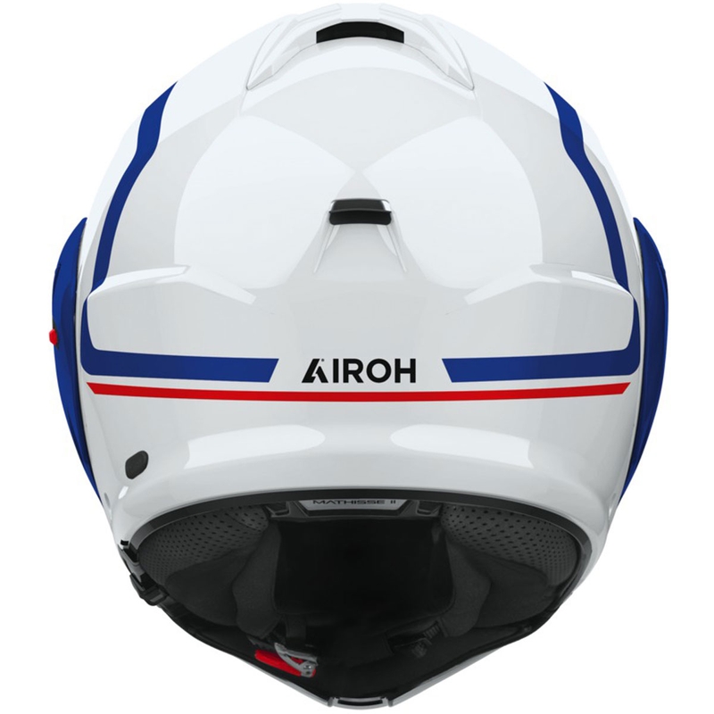 "Airoh Mathisse 2 Genius Glossy Blue Red Flip-up" motociklininko šalmas