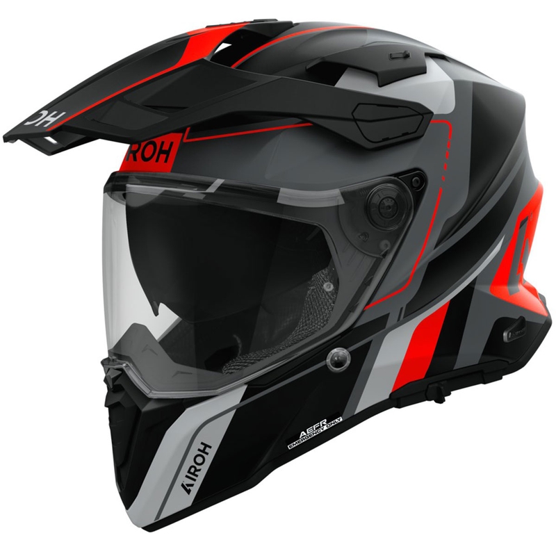 Enduro šalmas Airoh Commander 2 Skip matinis oranžinis