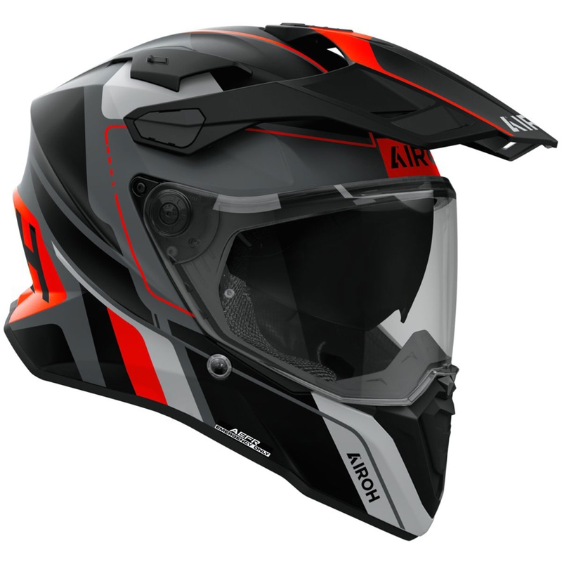Enduro šalmas Airoh Commander 2 Skip matinis oranžinis