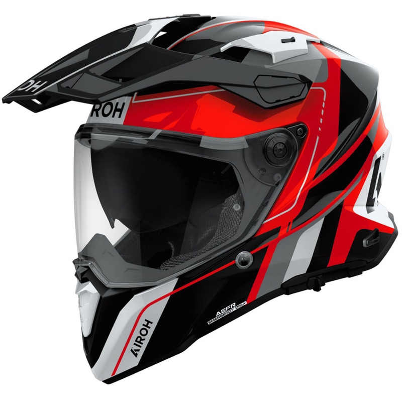 Enduro šalmas Airoh Commander 2 Skip blizgus raudonas