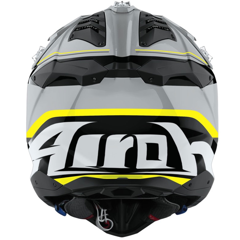 Motokroso šalmas "Airoh Aviator 3 Leader" blizgus geltonas