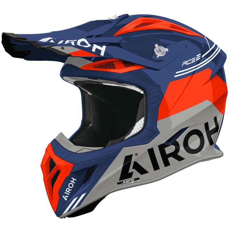 Motokroso šalmas Airoh Aviator ACE 2 Fury glossy cyan-red