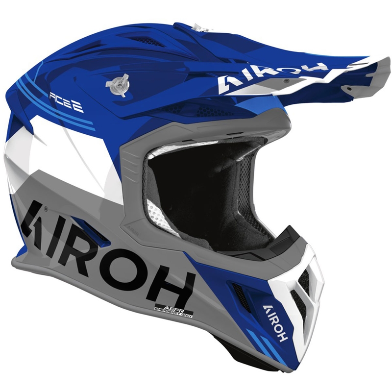 Motokroso šalmas Airoh Aviator ACE 2 Fury blizgus mėlynas