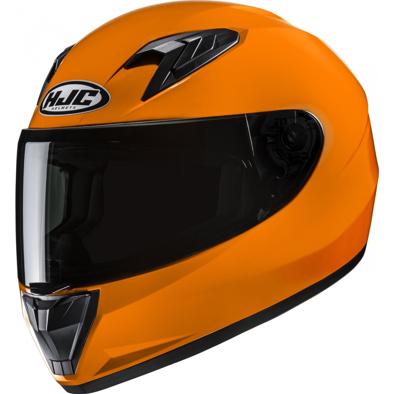 Vaikiškas integralus motociklininko šalmas HJC Y10 Solid Tramotno oranžinis