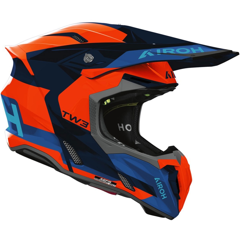 Motokroso šalmas Airoh Twist 3 Fancy shiny fluo orange-blue