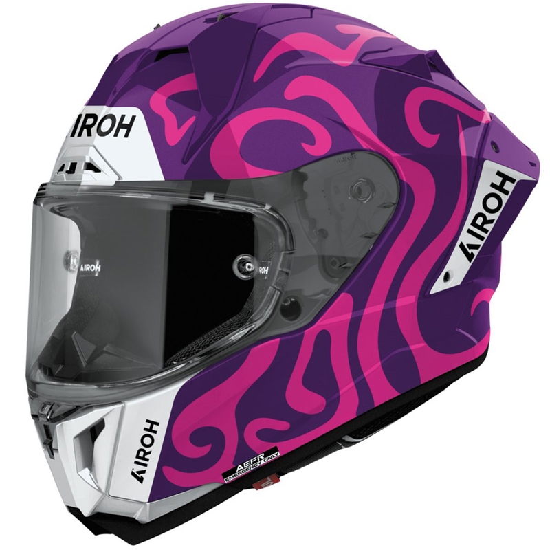 Integruotas motociklininko šalmas "Airoh GP800 Swain" blizgus violetinis