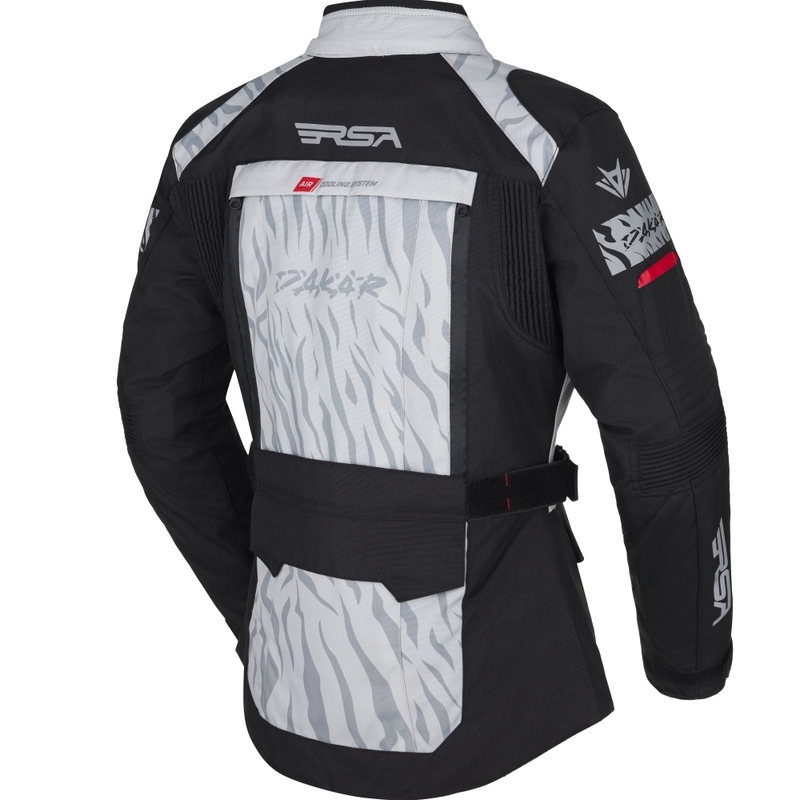 Moteriška RSA Dakar 2 Black-Grey-Red motociklininko striukė