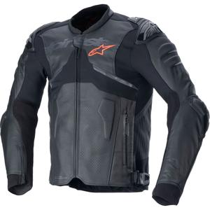 "Alpinestars Atem 5" juoda odinė motociklininko striukė
