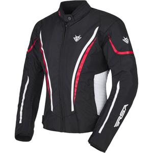 Moteriška RSA Wasp juoda, balta ir raudona motociklininko striukė