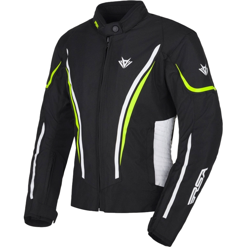 Moteriška RSA Wasp Black-White-Fluo Yellow motociklininko striukė