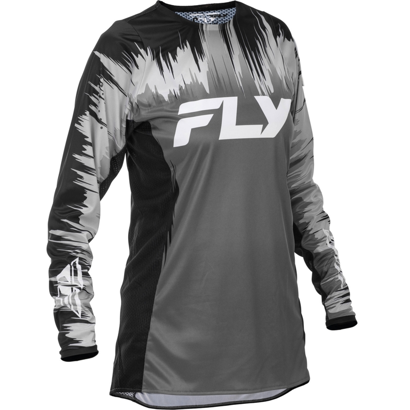 Moteriški motokroso marškinėliai FLY Racing Lite black-grey-white