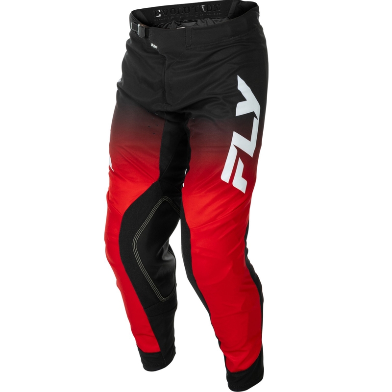 Motokroso kelnės FLY Racing Evolution raudona-juoda-balta