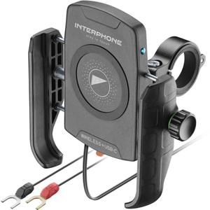 "Interphone Crab" telefono laikiklis su belaidžiu įkrovimu ir USB-C, juodas