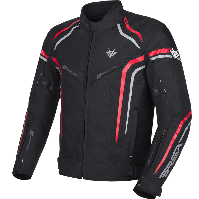RSA Compact 2 motociklo striukė, juoda-pilka-raudona