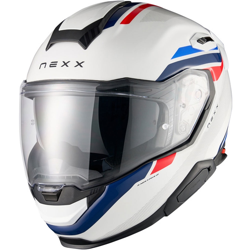 Integruotas šalmas motociklui "Nexx X.TR Quanta" baltai mėlynas