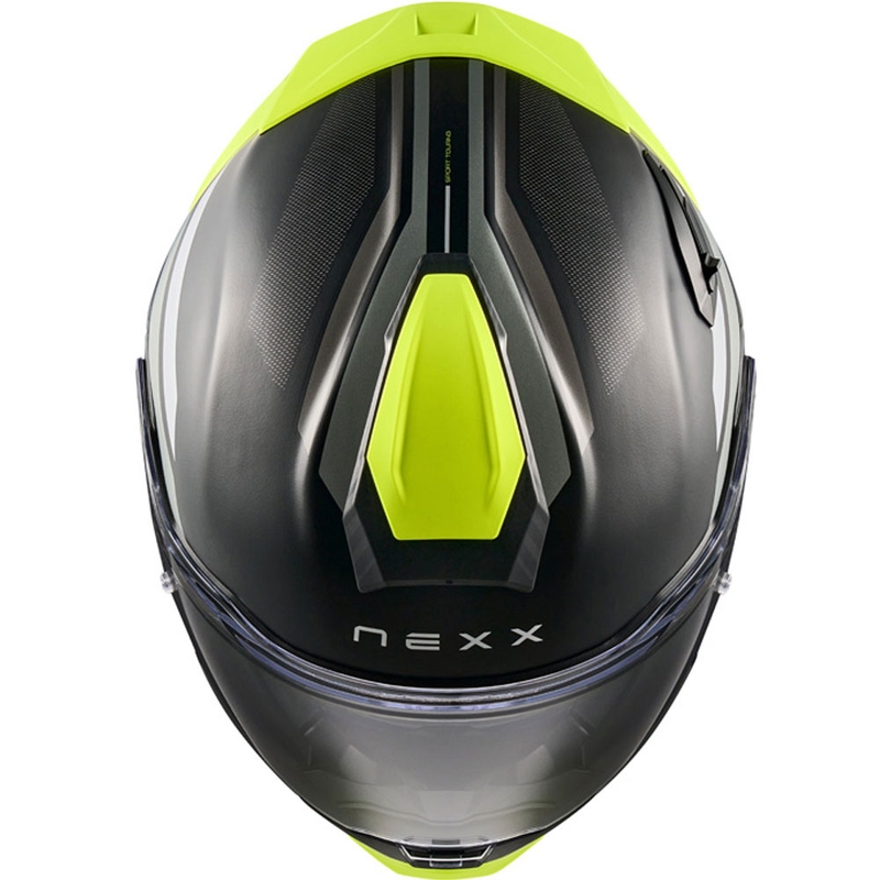 Integruotas motociklininko šalmas "Nexx X.TR Quanta" matinis juodas-fluo geltonas