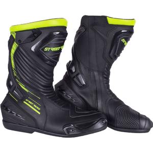 Street Racer Grid Black-Fluo Yellow motociklininkų batai