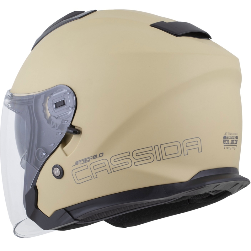 "Cassida Jet Tech 2.0 RoTo" atviras motociklininko šalmas matinis smėlio-juodai pilkas