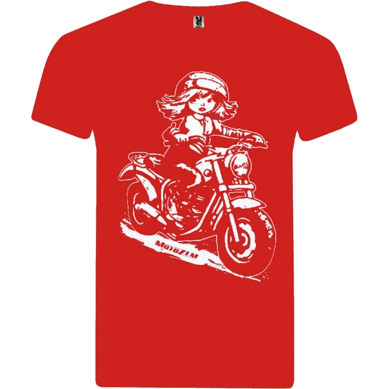 "MotoZem" mergaitiški marškinėliai - Biker Red