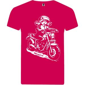 "MotoZem" mergaitiški marškinėliai - Biker Pink