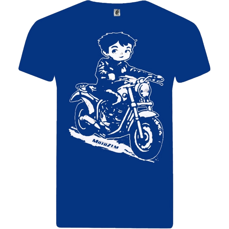 MotoZem Vaikiški berniukų marškinėliai Biker Blue