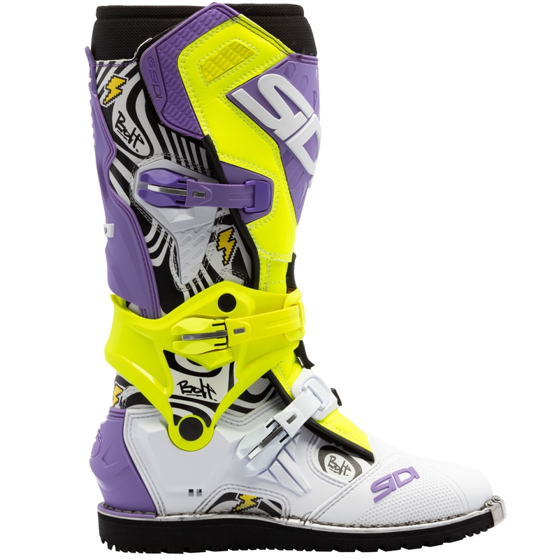 Motociklininko batai SiDi Crossair HD End BB002 violetinė-geltona-balta
