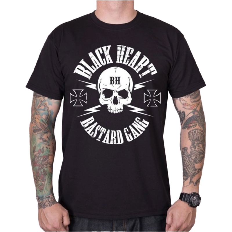 Vyriški marškinėliai Black Heart Bastard Skull black