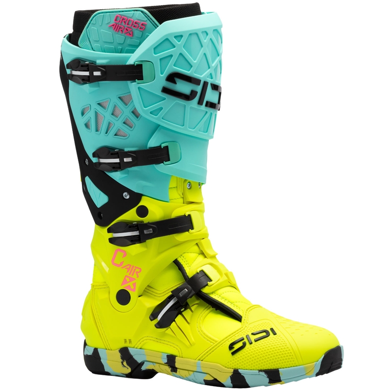 SiDi Crossair X mint-fluo geltonos spalvos motociklininko batai