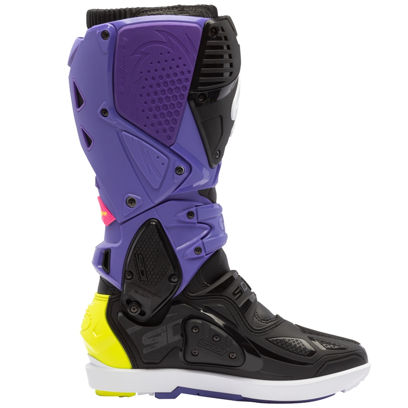 Motociklininko batai SiDi Crossfire 3 SRS violetinė-juoda-fluo geltona