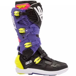 Motociklininko batai SiDi Crossfire 3 SRS violetinė-juoda-fluo geltona