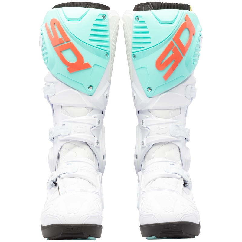 SiDi Crossfire 3 SRS motociklininko batai balti-fluo mint-fluo coral