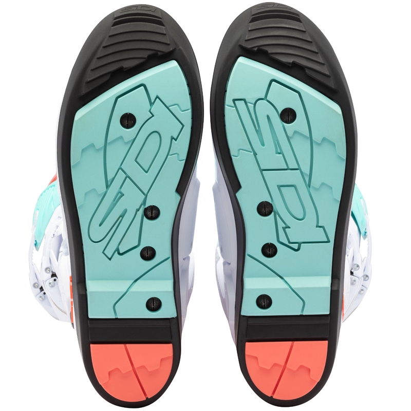 SiDi Crossfire 3 SRS motociklininko batai balti-fluo mint-fluo coral