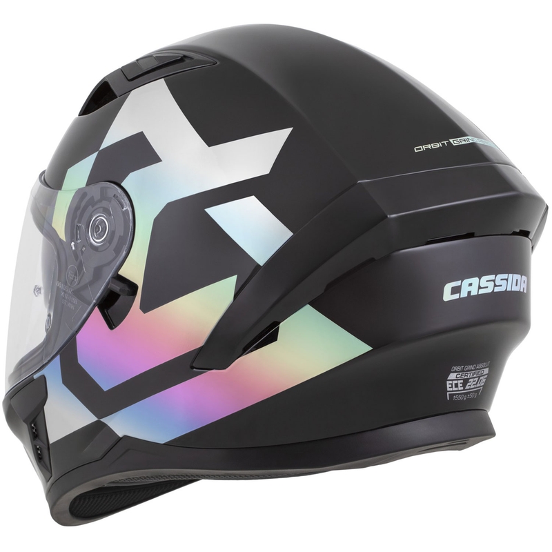 Cassida Orbit Grind Absolut integralus motociklininko šalmas juodas-holografinis