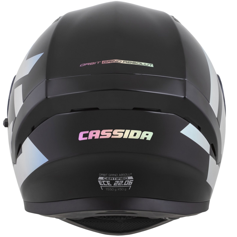 Cassida Orbit Grind Absolut integralus motociklininko šalmas juodas-holografinis